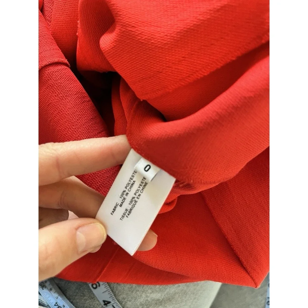 Proenza Schouler White Label Womens Red Short Sleeve Tennis Dress Fit Flare 0 XS